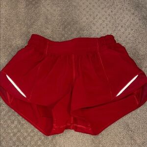 Lululemon Athletica Red Athletic Shorts with Reflective Accents